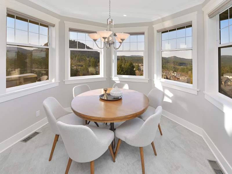 Incredible views of the main floor kitchen breakfast nook.