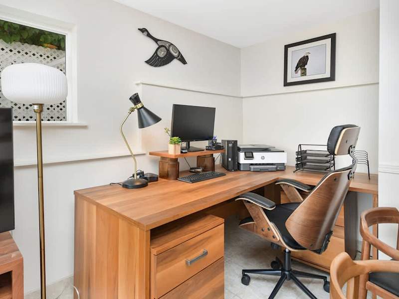 Have to work while traveling? Workspace available.