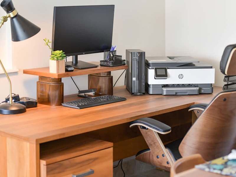 Have to work while traveling? Workspace available.