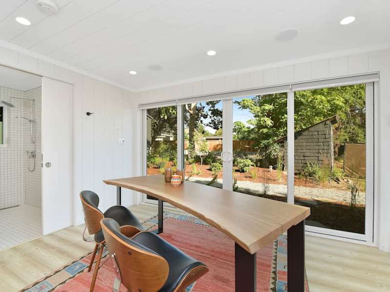 Inside the studio cottage you can use as an office.