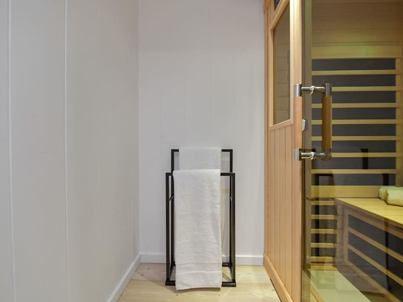 Inside the studio cottage has a sauna.