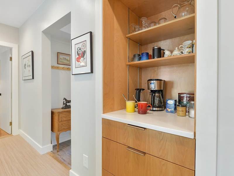 Coffee bar in the main cottage kitchen.