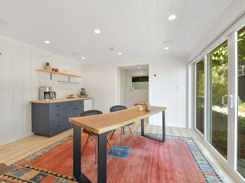 Inside the studio cottage you can use as an office.