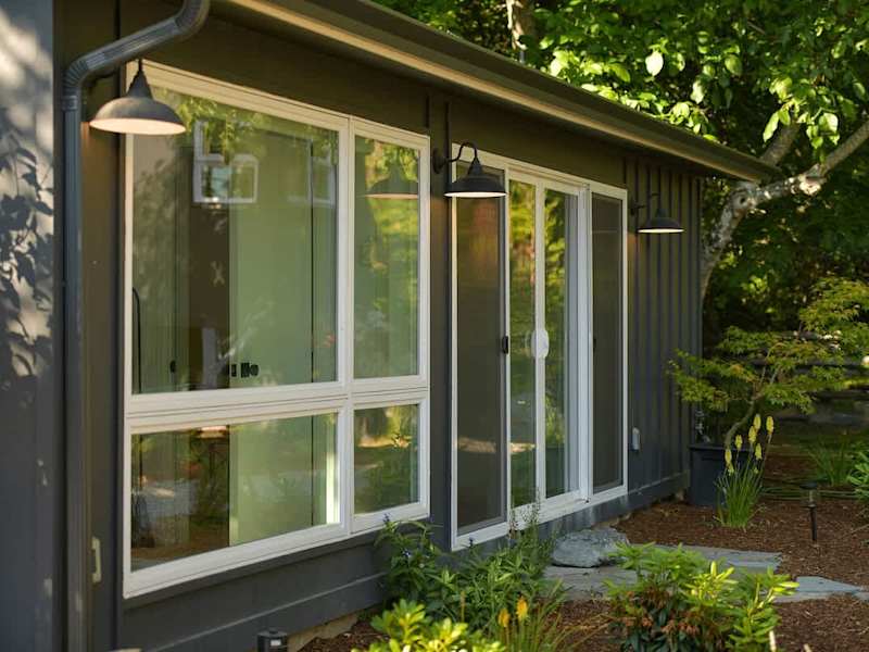 Outside the studio cottage.
