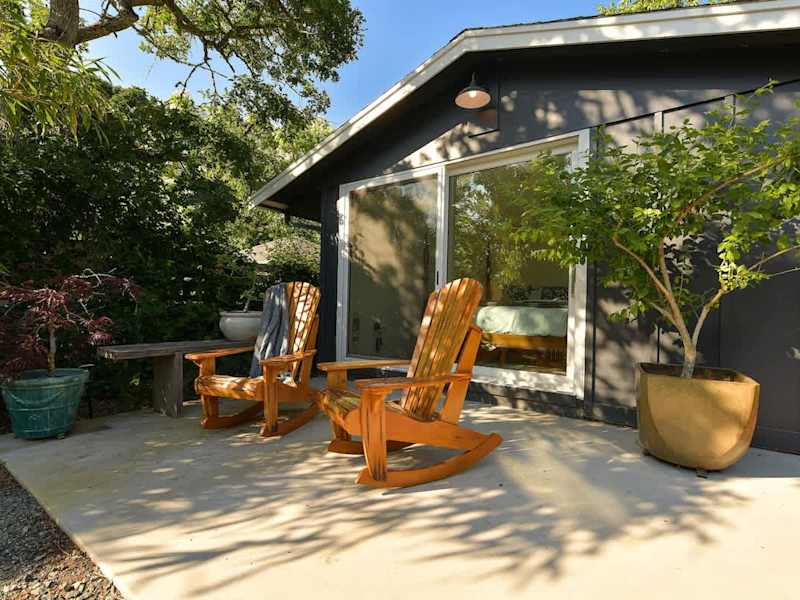 Outside the studio cottage.