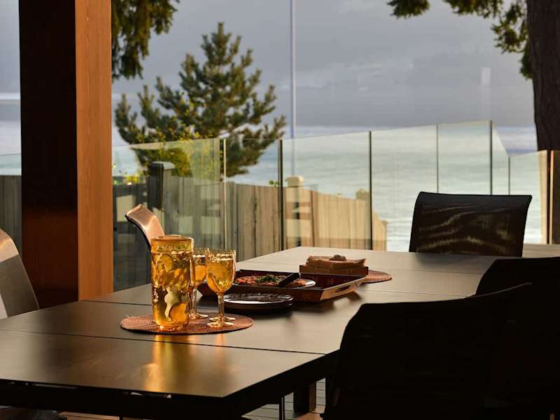 Outdoor fine dining with amazing views.