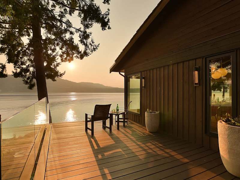 Incredible outdoor living spaces on the oceanside of the main house.