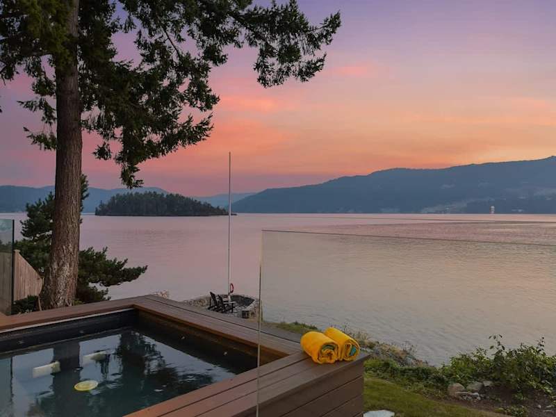 Incredible outdoor living spaces on the oceanside of the main house.