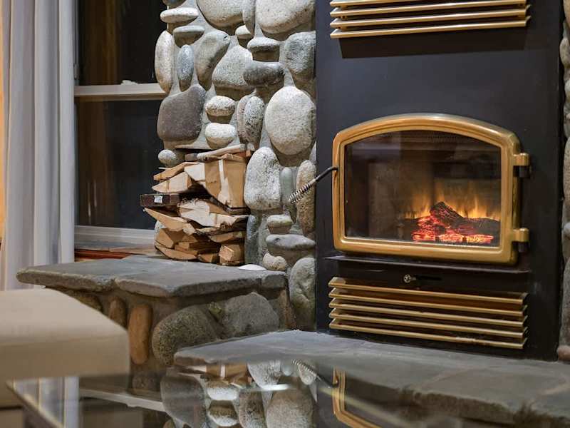 Wood burning fireplace