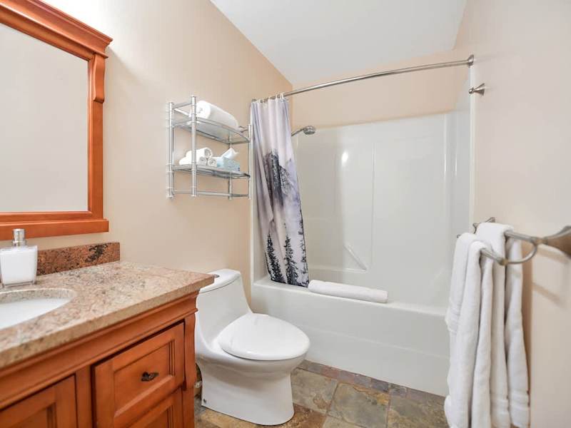 Spacious bathroom and shower