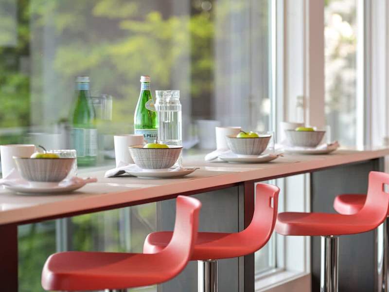 Breakfast bar in the main level kitchen with incredible views.