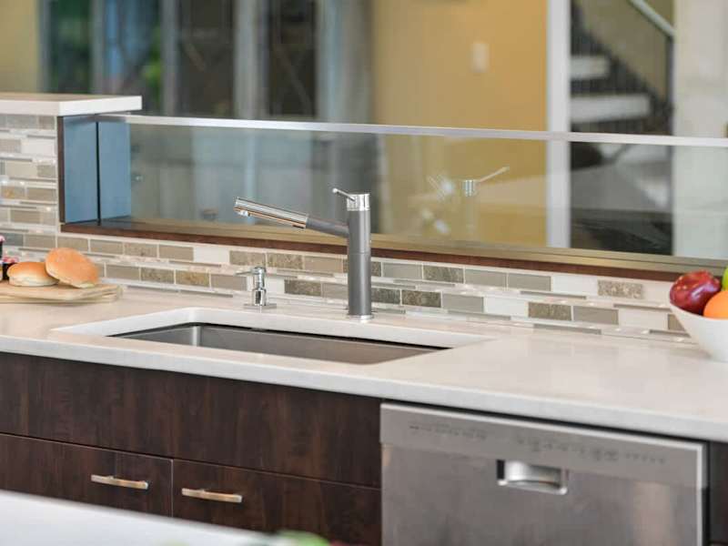 Well equipped and modern kitchen on the main level with amazing views of the ocean.