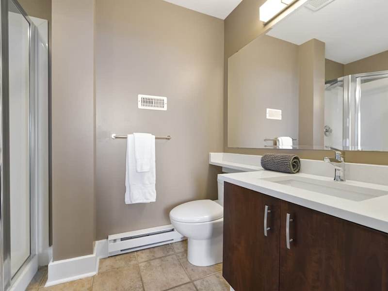 Second ground floor bathroom next to hot tub and sauna.