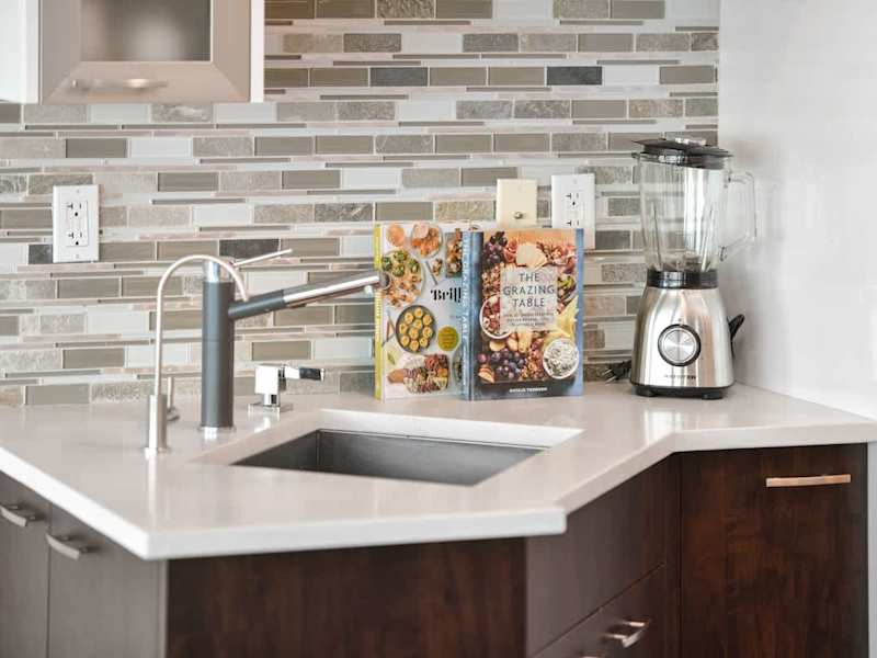 Well equipped and modern kitchen on the main level with amazing views of the ocean.