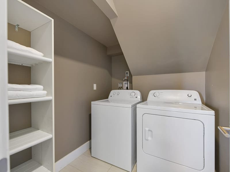 Ground floor in suite laundry room.