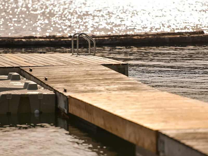 Lakeside private dock.