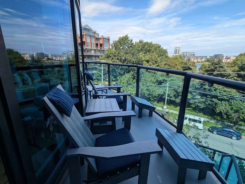 Private balcony with harbour views
