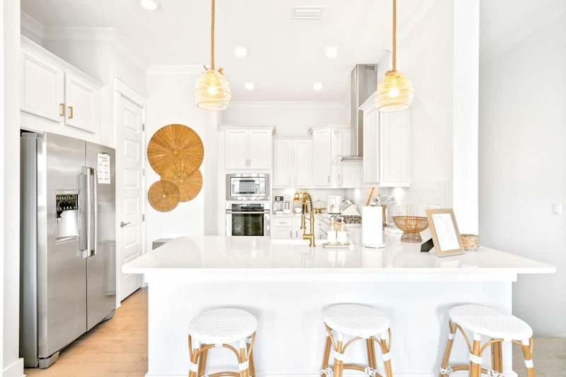 Enjoy meals in the gourmet kitchen.