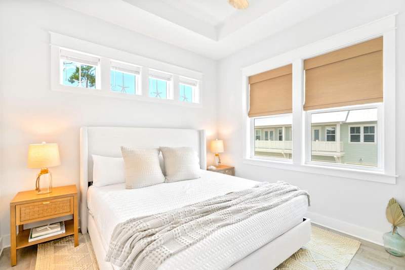 King bed in primary bedroom.