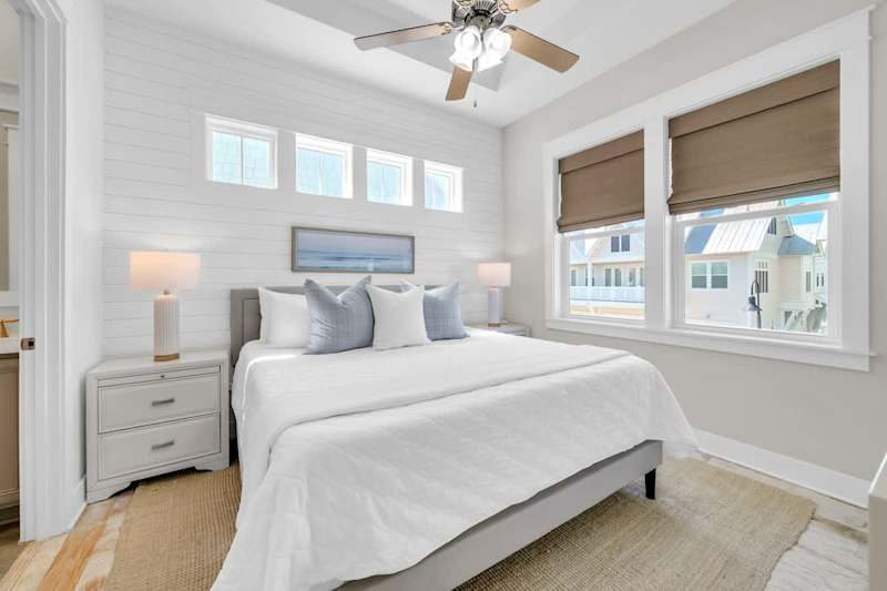 King size bed in the primary bedroom.