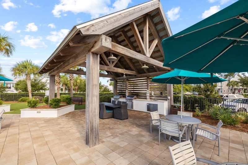 The north pool features beautiful gas grilling cabanas.