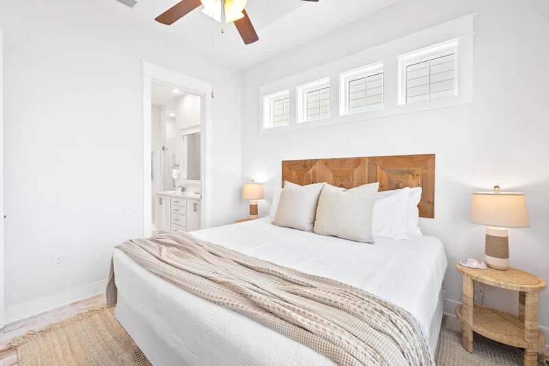 Primary bedroom features a king bed.