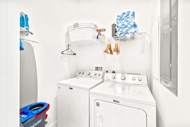 In home washer & dryer. Pool towels provided!