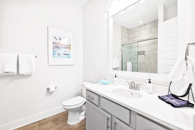 Second floor full bathroom shared by two bedrooms.