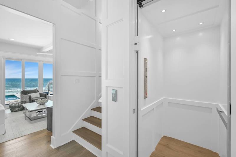 In-home elevator to access top floors of the home.