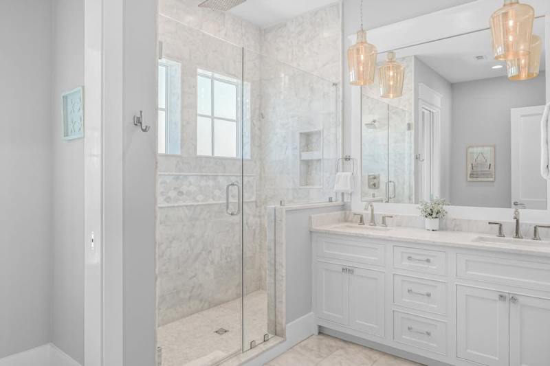 Bedroom ensuite features a luxurious walk-in shower.