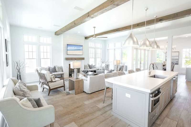 Open floor living space and kitchen on the second floor of the home is perfect for entertaining!