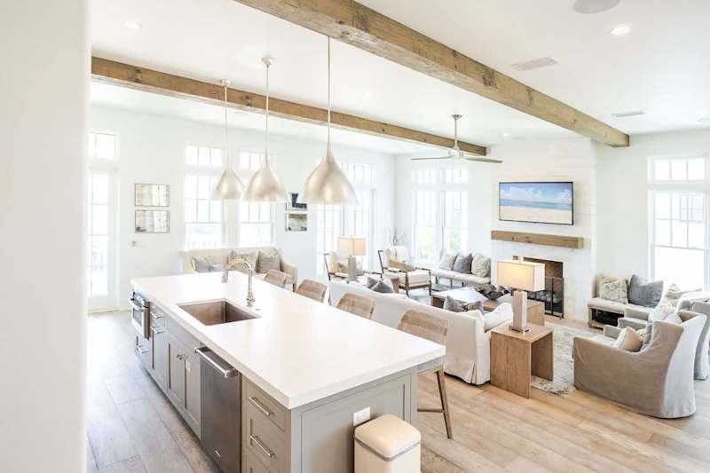 Large island has 4 barstools.