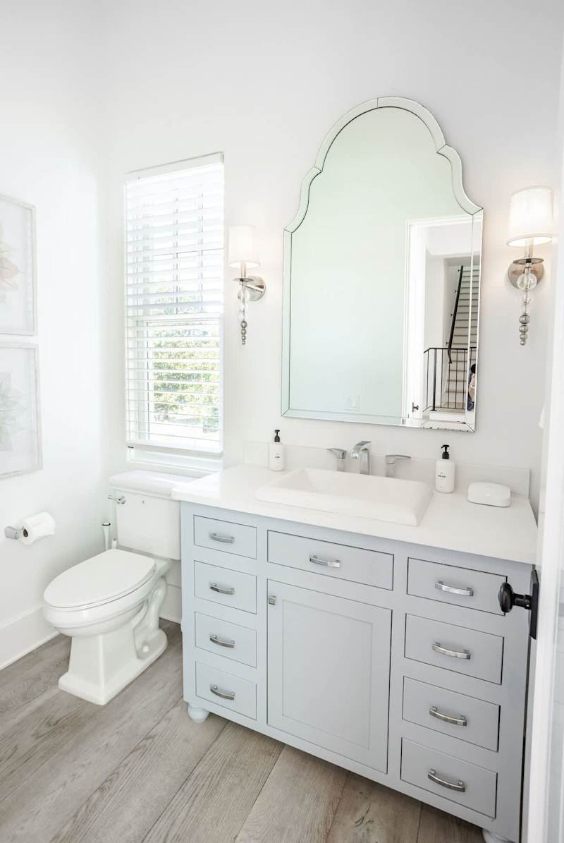 Half bathroom off living room area.