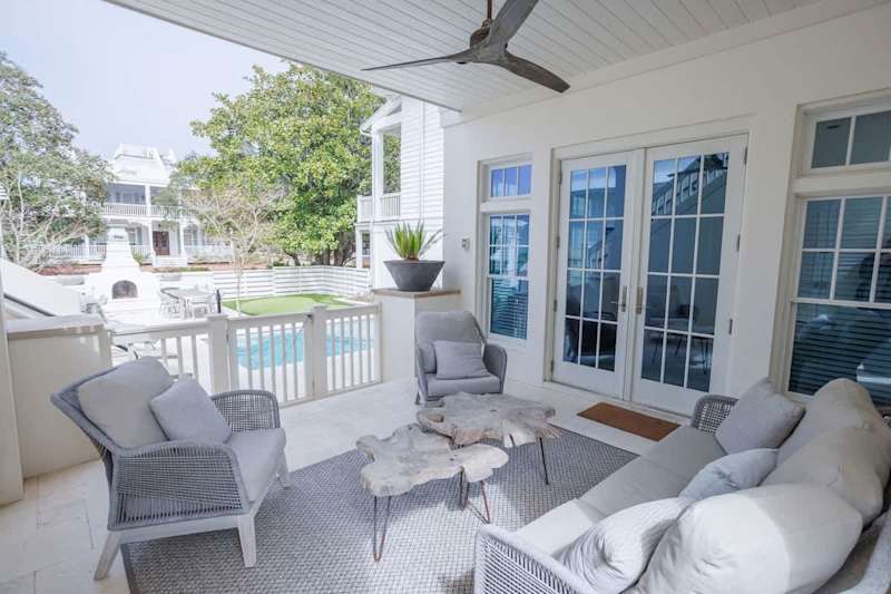 Backyard outdoor patio space.