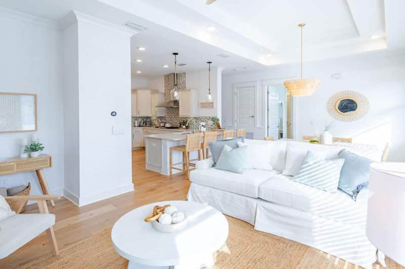 Living room space features a Queen sleeper sofa.