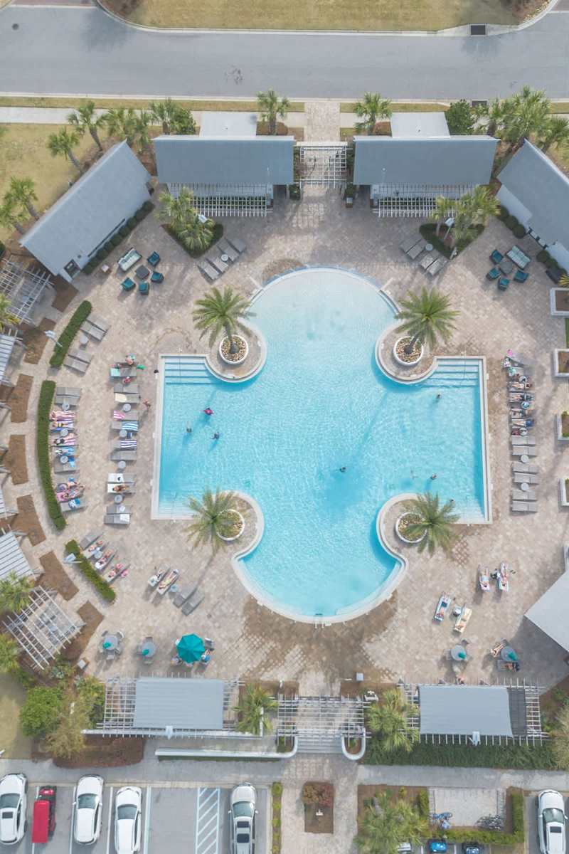 5,000 sq ft community pool that is heated October/November & March/April. Also features beautiful gas grilling cabanas.