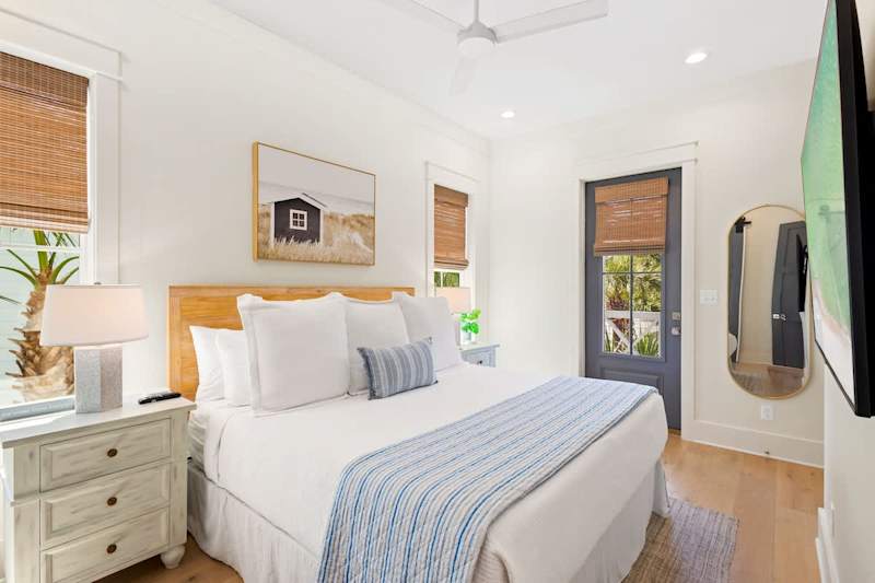 Bedroom #4 features a king bed, smart tv and ensuite..