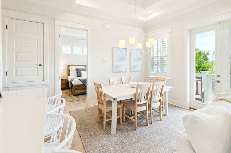 Dining room table with seating for 6.