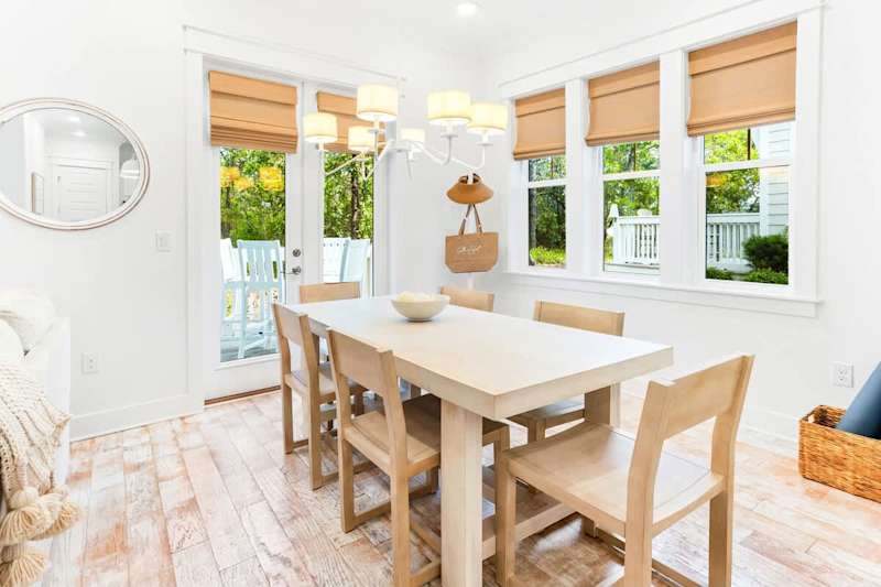 Dining room table with seating for 6.