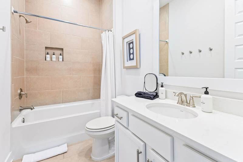 Bathroom #2 has a shower/tub combo.