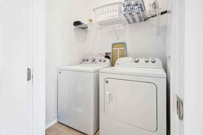 Home has a  full-size washer and dryer.
