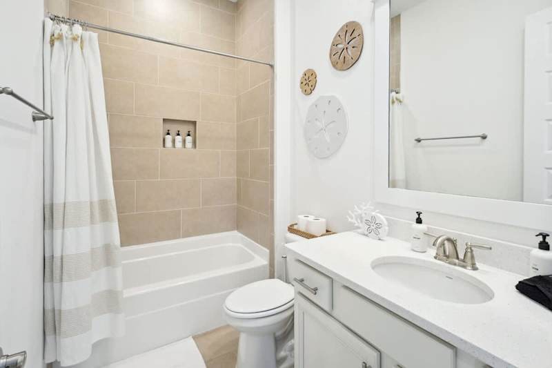 Bathroom #2 has a shower/tub combo.