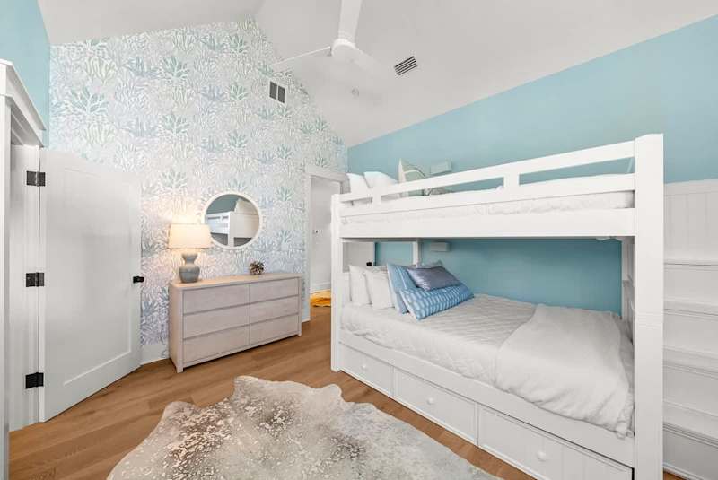 Bedroom #3 features a queen over queen bunk with a twin trundle.