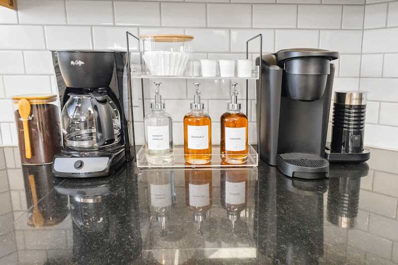 Test your barista talents at the coffee bar.
