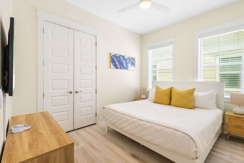 Bedroom #2 features a king bed and smart tv.