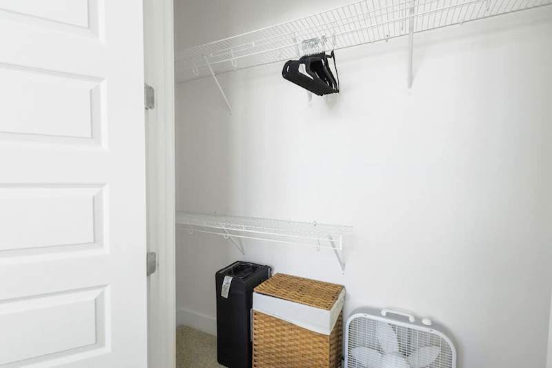 Bedroom features a large closet.