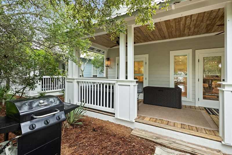 Home has a gas grill for family cookouts.