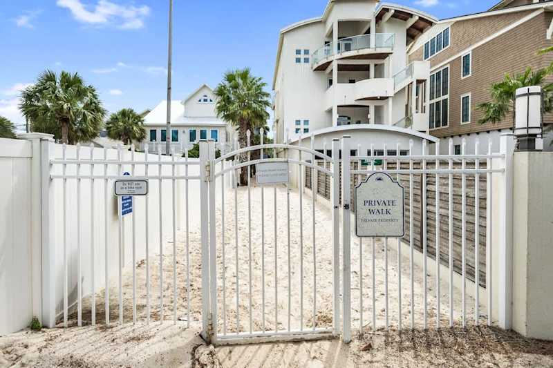 Cross 30A and proceed until you come to a white fence with a gate. This is your private beach access. Enjoy!