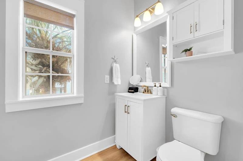 Bathroom features a walk-in shower.