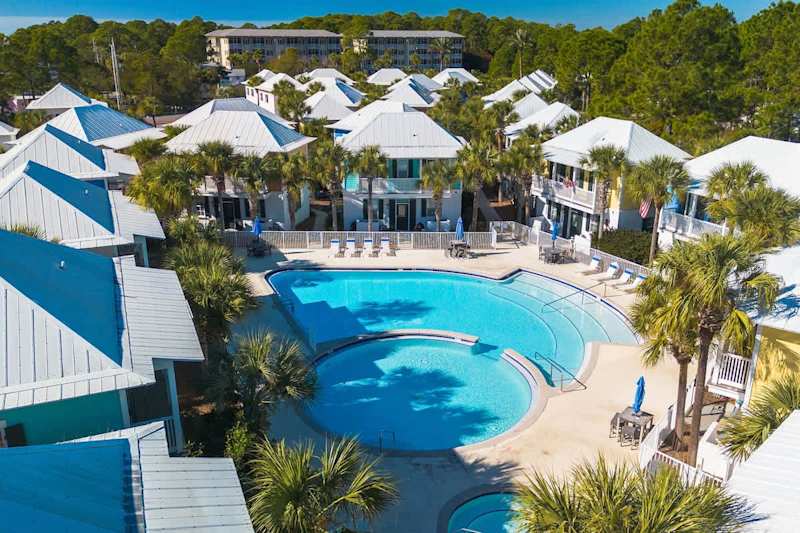 Two community pools and a hot tub.